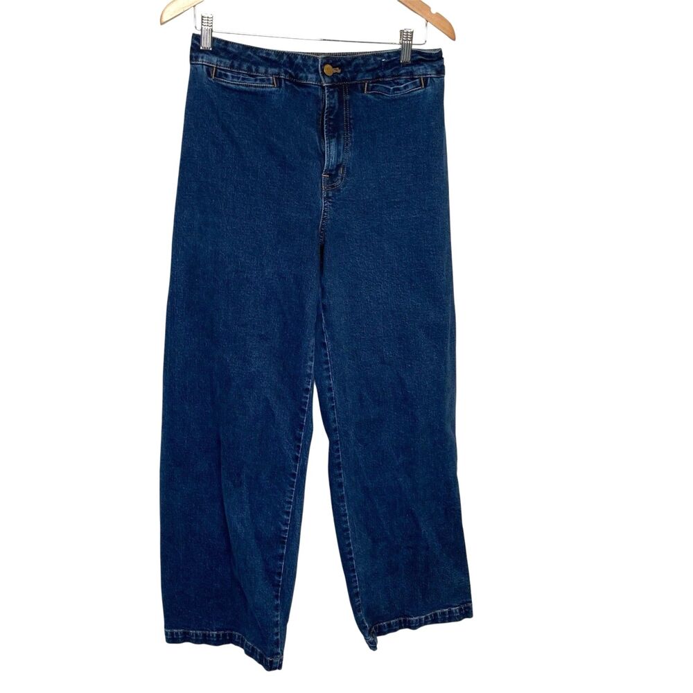 Madewell Curvy The Emmett Wide Leg Jean Blue Denim Pocket Size 29